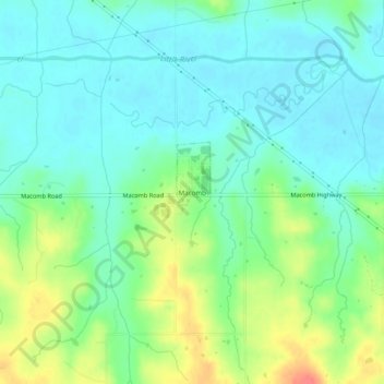Topografische Karte Macomb, Höhe, Relief