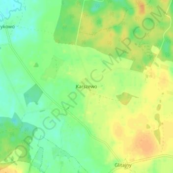 Topografische Karte Karschau, Höhe, Relief