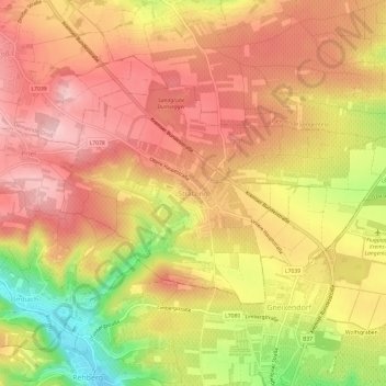 Topografische Karte Stratzing, Höhe, Relief