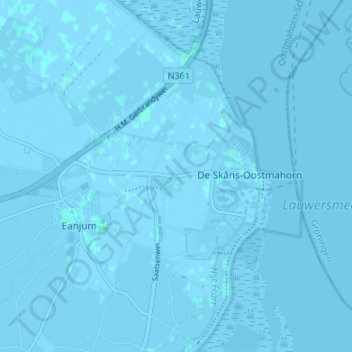 Topografische Karte Abbewier, Höhe, Relief