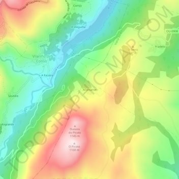 Topografische Karte Ardexarxe, Höhe, Relief