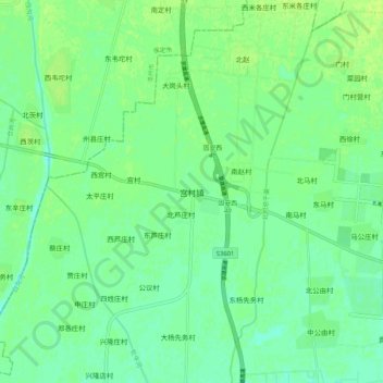 Topografische Karte 宫村镇, Höhe, Relief