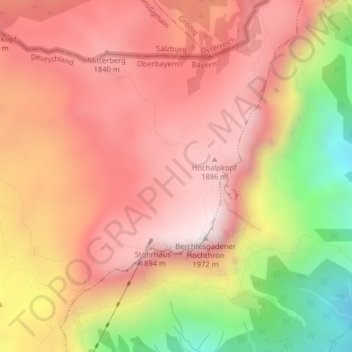 Topografische Karte Riesending-Schachthöhle, Höhe, Relief