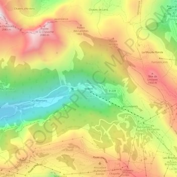 Topografische Karte Ardent, Höhe, Relief