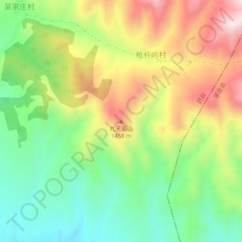 Topografische Karte 九天庙山, Höhe, Relief