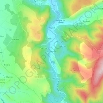 Topografische Karte Brian de Vere, Höhe, Relief