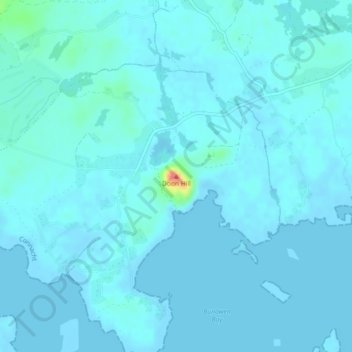 Topografische Karte Doon Hill, Höhe, Relief