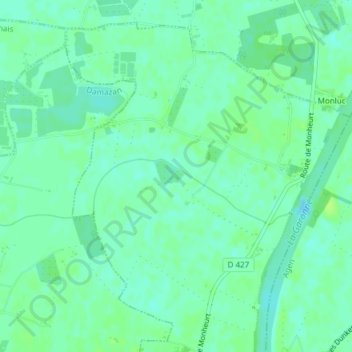 Topografische Karte Pont de Lamothe, Höhe, Relief