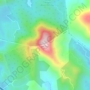 Topografische Karte Bukit Angin, Höhe, Relief