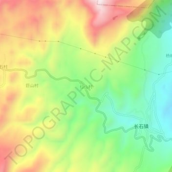 Topografische Karte 红山村, Höhe, Relief