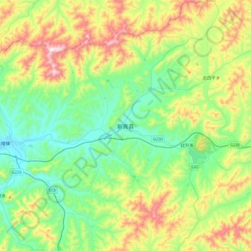 Topografische Karte 新宾县, Höhe, Relief