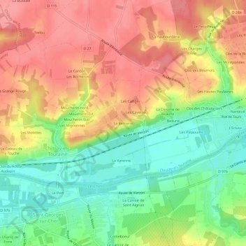 Topografische Karte La Bernerie, Höhe, Relief
