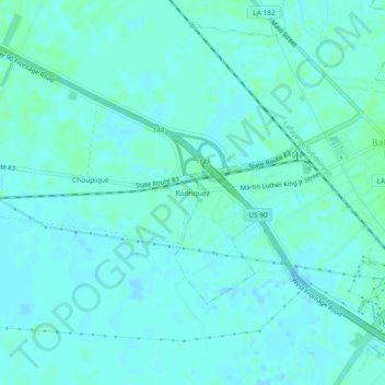 Topografische Karte Rodriquez, Höhe, Relief