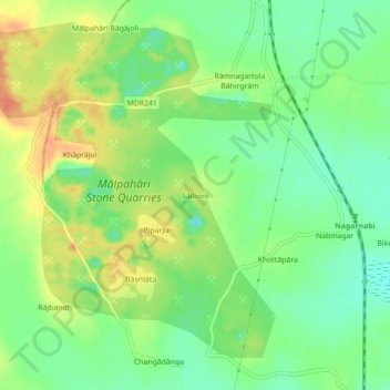 Topografische Karte Salboni, Höhe, Relief