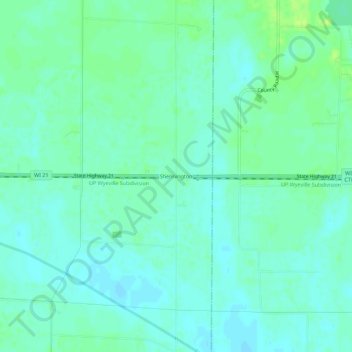 Topografische Karte Shennington, Höhe, Relief