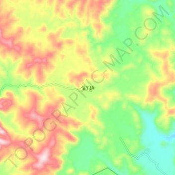 Topografische Karte 佳荣镇, Höhe, Relief