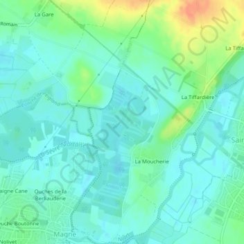 Topografische Karte Prairie de Saint-Rémis, Höhe, Relief