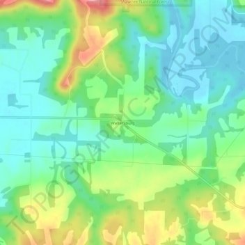 Topografische Karte Waltersburg, Höhe, Relief