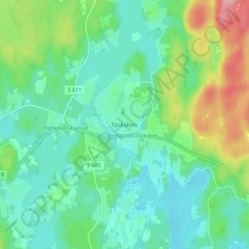 Topografische Karte Töcksfors, Höhe, Relief