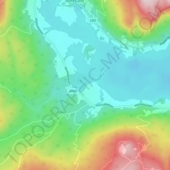 Topografische Karte Bjøre, Höhe, Relief
