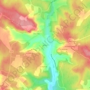 Topografische Karte La Garew, Höhe, Relief