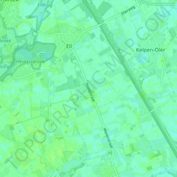 Topografische Karte Hoogstraat, Höhe, Relief