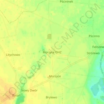Topografische Karte Morzyce OHZ, Höhe, Relief