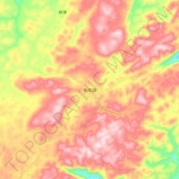 Topografische Karte 禾库镇, Höhe, Relief