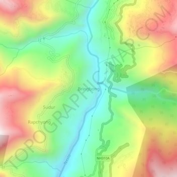Topografische Karte Bringbong, Höhe, Relief