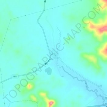 Topografische Karte 江东, Höhe, Relief