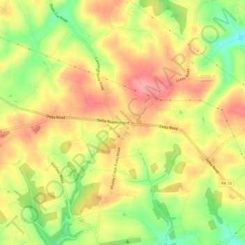 Topografische Karte Brogue, Höhe, Relief