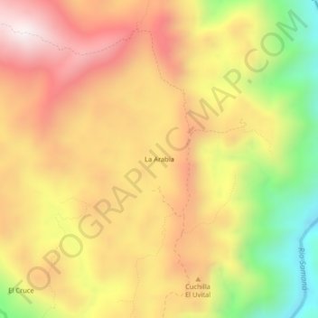 Topografische Karte La Arabia, Höhe, Relief