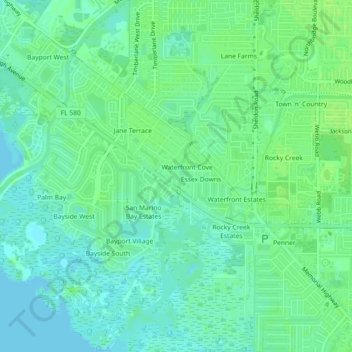 Topografische Karte Mecca City, Höhe, Relief