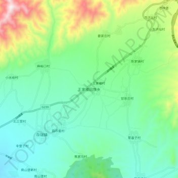 Topografische Karte 王家楼回族乡, Höhe, Relief