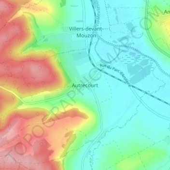 Topografische Karte Autrecourt, Höhe, Relief