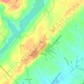 Topografische Karte Elephant, Höhe, Relief