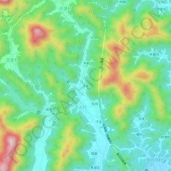 Topografische Karte 上余, Höhe, Relief