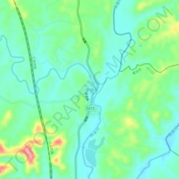 Topografische Karte 安塘, Höhe, Relief