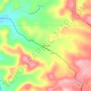 Topografische Karte Saint Benedict, Höhe, Relief