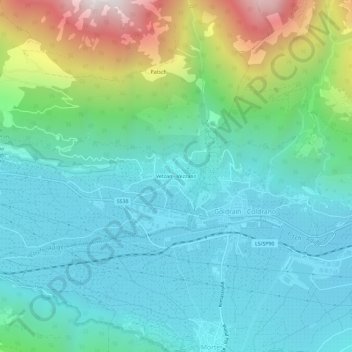 Topografische Karte Vetzan, Höhe, Relief