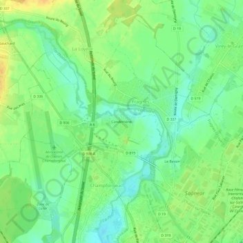 Topografische Karte Condemène, Höhe, Relief