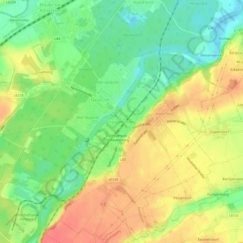 Topografische Karte Hausmening, Höhe, Relief