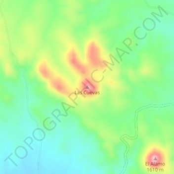 Topografische Karte Las Cuevas, Höhe, Relief