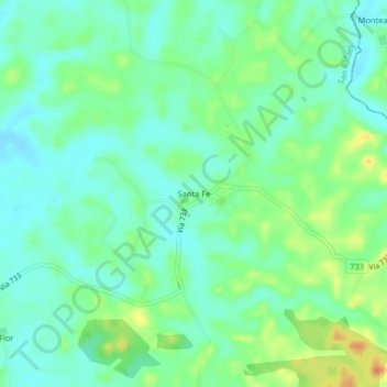 Topografische Karte Santa Fe, Höhe, Relief