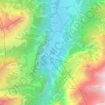 Topografische Karte Tierfed, Höhe, Relief