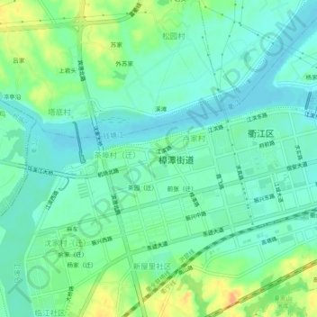 Topografische Karte 中埠头（迁）, Höhe, Relief