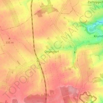 Topografische Karte Ottendorf, Höhe, Relief