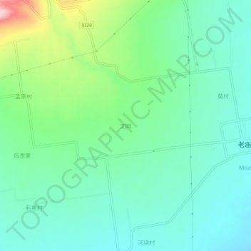 Topografische Karte 河畔, Höhe, Relief