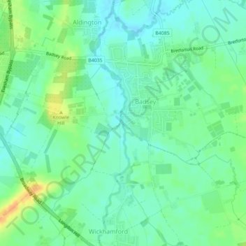 Topografische Karte Silk Mill, Höhe, Relief