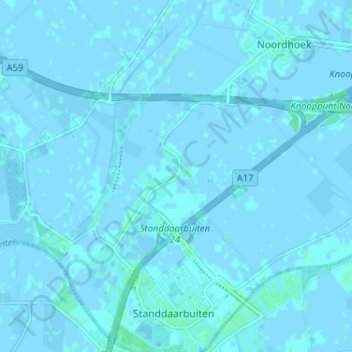 Topografische Karte Kreek, Höhe, Relief